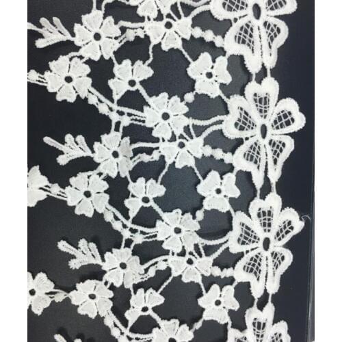 17.5cm white polyester embroid sewing ribbon guipure lace trim or fabric warp knitting DIY Garment Accessories