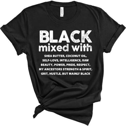 2021 Black Women T-shirt Black Mixed with Shirt Melanin Black Pride Tees BLM Black Girl Magic Shirts Tumblr Tops