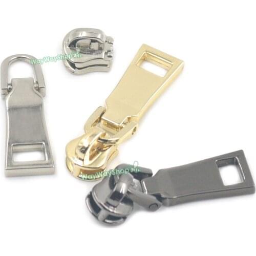 5 PCS #5 Slider Pull Molded Zipper Puller Fixer Rescue Instant Repair Kit Replacement Nickle Black Light-Gold color