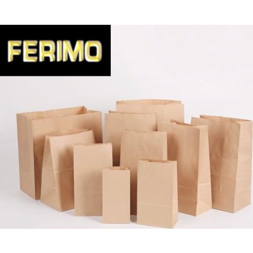 50/100/pcs/Kraft paper bag snack packaging oil proof disposable hamburger packaging take out bag custom bread chicken chop bag