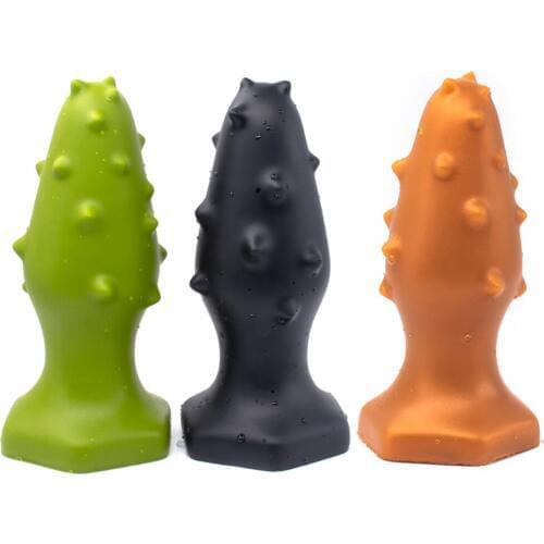 Super Huge Green Butt Plug With Thorn Soft Anal Dildo For Beginner Prostate Massage Anus Dilator Erotic Sex Toys For Women