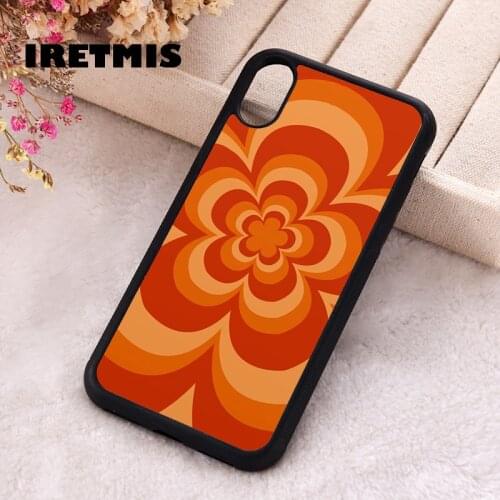 Iretmis 5 5S SE 2020 Phone Cover Case for iPhone 6 6S 7 8 Plus X Xs XR 11 12 Mini Pro Max Rubber Silicone Orange Flower Power