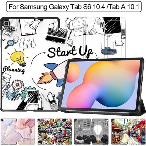 MTT For Samsung Galaxy Tab S6 Lite 10.4'' Tablet Case SM-P610 P615 2020 PU Leather Flip Stand Funda Cartoon Tablet Case Coque