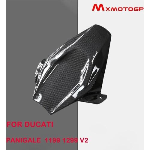 For DUCATI 1199 1299 Motorcycle Rear Hugger Carbon Fiber Gloss 100% Twill Weave Protector 2014 2015 2016 2017