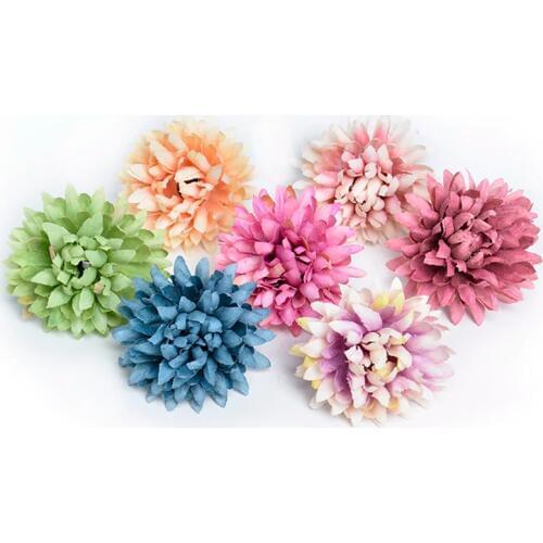 10pcs 4CM Silk Carnation Handmake Artificial Flower Head Wedding Decoration DIY Wreath Gift Box Scrapbooking Craft Fake Flower