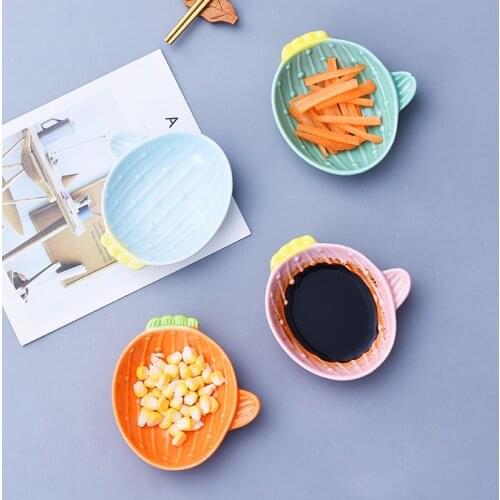 Cactus Shape Ceramic Flavored Dish Household Seasoning Vinegar Pickled Vegetable Small Bowls Kitchen Sauce Dish
