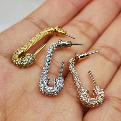 Korean Fashion Stud Earring Pendant For Hip Hop Style Women Crystal Zircon Pin Aros Vintage Aesthetic Aretes Jewelry Accessories