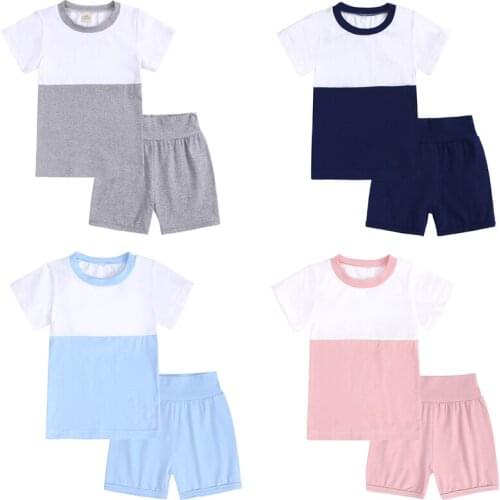 Summer Baby Boys Girls Clothes Pajamas Sets Short Sleeve Cotton T-shirt+Shorts Kids Nightwear Childrens Indoor Clothing Suit