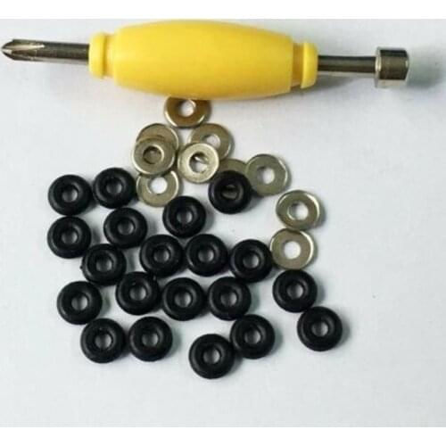 Lot 20 Rubber Bushings & Nickel Washer & mini Screwdriver For Fingerboard Skateboard Toys Repairing Tool Accessories