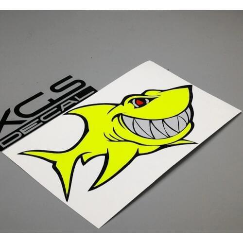 XGS DECAL Car Styling stickers neon fluorescent yellow smile shark ii multi colors car motorcycle waterproof quality decals
