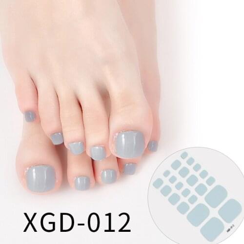 22tips Color Toe Nail Stickers/Strips Nail Art Fake Nails Stickers for Nails Toe Self-Adhesive Feet Stickers Drop Shipping