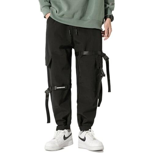 NEW Fashion Simplicity Style Ribbons Thicken Fleece Mens Joggers Harem Pants Casual Male Cargo Trousers Streetwear Big Size