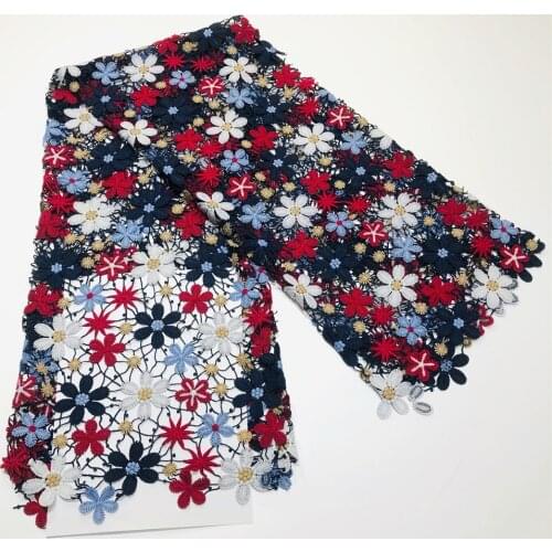 New Style Africa Lace Fabric 2021 High Quality Lace Water Soluble Embroidered Fashion Soft Lace Fabric 5 Yards