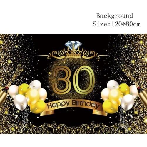 Happy 30th Birthday Party Theme Disposable Tableware Banner Photo Props 30th Birthday Decoration Supplies NW06