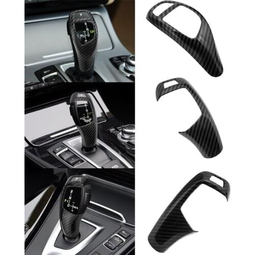 Car Gear Shift Knob Cover Trim Carbon Fiber style Sticker for BMW F20 F30 F31 F34 X5 F15 X6 F16 X3 F25 X4 F26