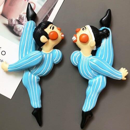 Nordic ins refrigerator paste funny 3D fridge magnets cartoon ballet doll magnetic dance boy girl refrigerators home decoration