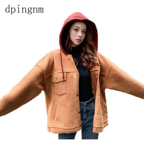 Loose lamb faux fur jacket coats women winter single breasted plush teddy bear coat warm fur overcoat veste fourrur