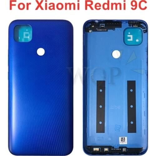 For Xiaomi Redmi 9C Battery Back Cover Rear Door Housing Side Key Replacement Repair Spare Parts
