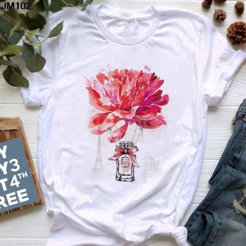 2021 Summer Womens T-shirt Harajuku Fashion Print Woman Tshirt Casual Streetwear White Short Sleeve Top Female Clothing T Shirt