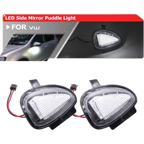 1Pair Direct Fits Led Under Side Mirror Puddle Lights For VW GTI Golf MK6 6 MKVI C45 White Led Lights