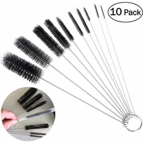 10pcs Straw Brush Stainless Steel Wash Drink Pipe Straw Brushes Brush Cleaner For Wine Glass Bottle Coffee Tea Mug