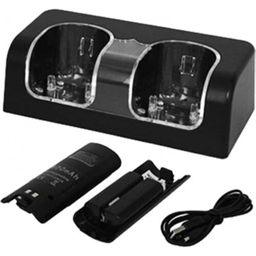 2 Ports Gamepad Charging Dock Station Game Console Accessory for Nintendo Wii Games Accessories