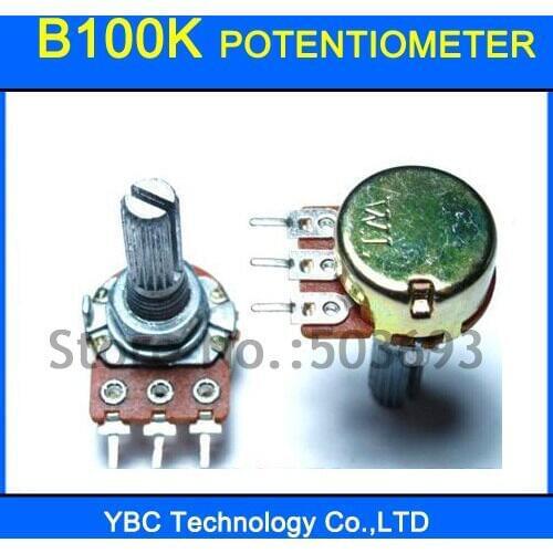 20pcs B100K 20MM 3 Pins Rotary Potentiometer Free Shipping