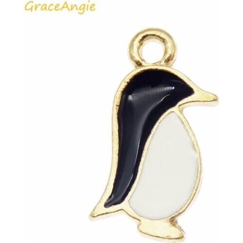 20pcs Enamel penguin jewelry making pendant animals bracelet necklace fashion Women Drop Earrings Charms Accessories DIY Lovely
