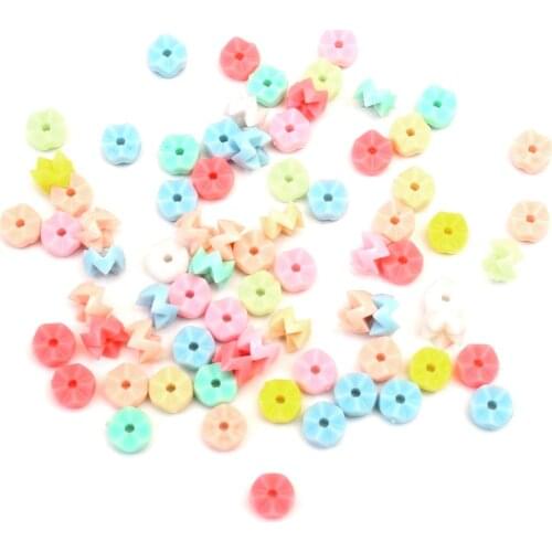 200Pcs Mixed Round Gear Acrylic Beads 9x6mm For Jewellery Marking Loose Spacer Beads Bracelet Necklace Charm Jewelry Finding