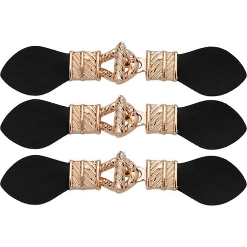 3 Pairs PU Leather Clip Holder Buckle Clasp Pin Non-Slip Locking for Poncho Cape Cardigan Wrap Shawl Accessories Buttons Buckles