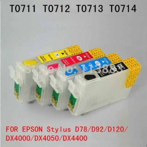 71 T0715 Refillable ink cartridge for EPSON Stylus SX215 SX218 SX400 SX405 SX410 SX415 SX510W SX515W printer Auto reset chip