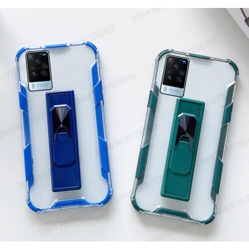Candy Color Airbag Shockproof Phone Case For VIVO IQOO NEO Z1X Z5 Y30 Y51 Y9C Y20 Y19 Y50 Y91 Magnetic Stand Transparent Cover