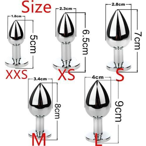 Anal Plug Sex Toys Stainless Smooth Steel Butt Plug Tail Crystal Jewelry Trainer for Women/Man Anal Dildo Adults Sex Shop