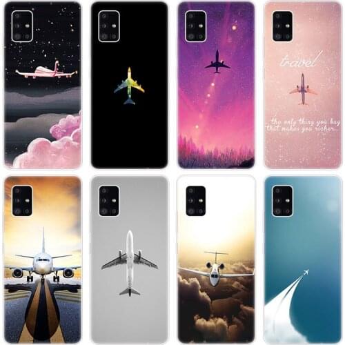 Aircraft plane airplane Case for Samsung Galaxy A12 A02 A03S A21S A22 A32 A52 A72 A82 Quantum 2 S21 Plus FE Ultra M02S M12 Cover
