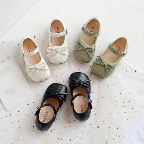 Spring Autumn Fashion Girls Leather Shoes Childrens bow Flats Soft leather Fashion princess shoes EUR 21-30