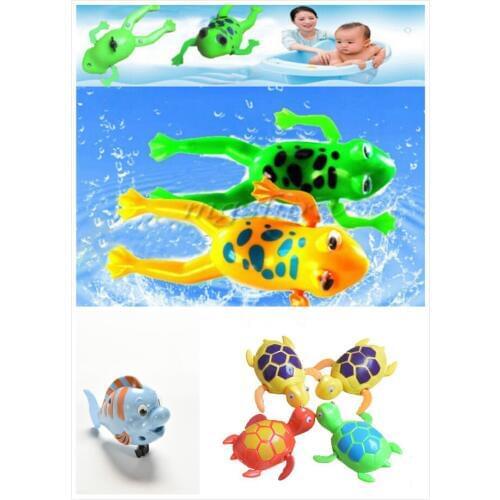 Children Frog Crocodile Turtle Fish Swimming Pool Bathtub Classic Clockwork Bathroom Beach Water Bath Toys