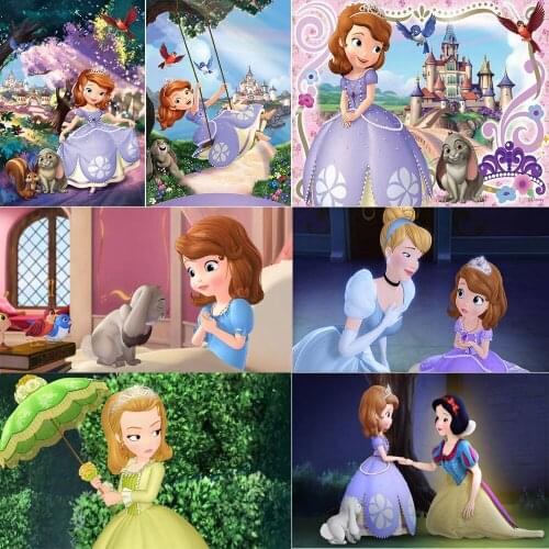 Disney 5D DIY Diamond Painting Cartoon Character "Sophia" Princess New Rhinestone Embroidered Mosaic Decorative Painting