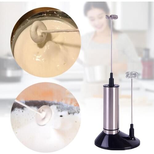 Stainless Steel Electric Handheld Milk Frother Foamer Whisk Mixer Egg Beater Coffee Maker Blender Auto Stirrer With Stand