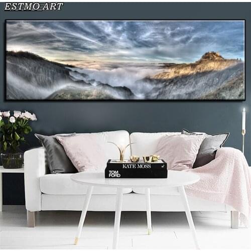 Canvas painting wall art 70x210CM No Frame Alpine clouds Creativity Parlor Study Landscape Decorative Paintings