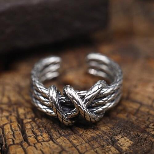 New Handmade Retro Opening Adjustment Ring Japan And South Korea Woven Men And Women Personality Ring Jewelry Accessories