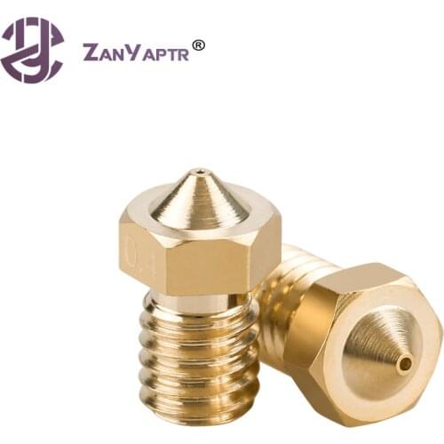 10Pcs E3DV6 Brass Nozzle 0.2/0.25/0.3/0.4/0.5/0.6/0.8/1.0 For 1.75mm 3mm Filament E3D V6 V5 Copper Nozzle Extruder Print Head