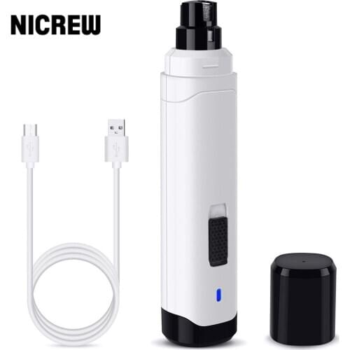 NICREW Dog Nail Grinder 2-Speed Electric Rechargeable Pet Nail Trimmer Paws Grooming Smoothing Trimmer Tools Replacement Head