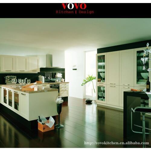 Matt beige lacquer kitchen cabinet