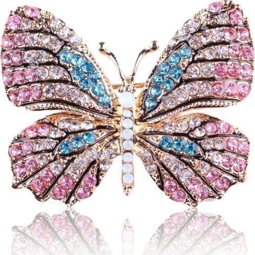 Karopel Trendy Butterfly Brooches For Women Perfect Rhinestone Crystal Hijab Pins Christmas Gift Brooches