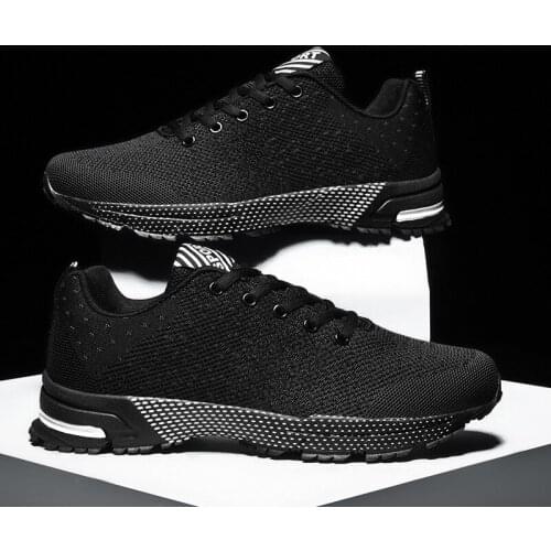 Mens shoes sports shoes mens mesh breathable running shoes flying woven breathable low-top casual shoes spring 2021