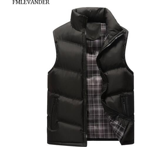 Mens Sleeveless Vest Homme Winter Casual Coats Male Cotton Thick Vest Men Waistcoat Plus Size 5XL