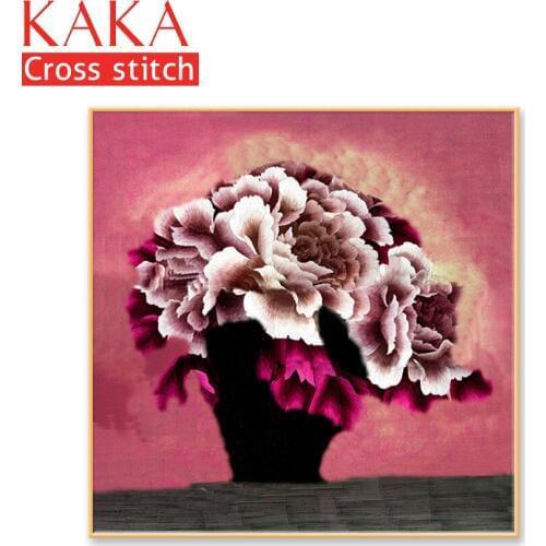 Cross stitch kits,Embroidery needlework sets with printed pattern,11CT-canvas for Home Decor Painting,Flowers Full NCKF067