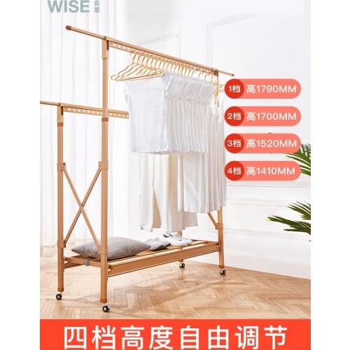 Floor Type Clothes Horse Lift Folding Scaling Save Space Balcony Indoor Metal rack hangers for saving space in the closet