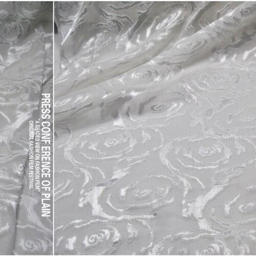 New style white silk flower cut gauze fashion silk dress fabric