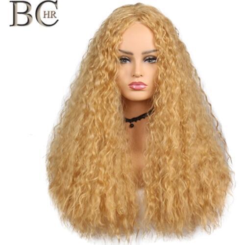 BCHR Hair Afro Kinky Curly Synthetic Wigs For Black Women Wig 26"Inch 2"Colors Available Blonde and Black Color Wigs